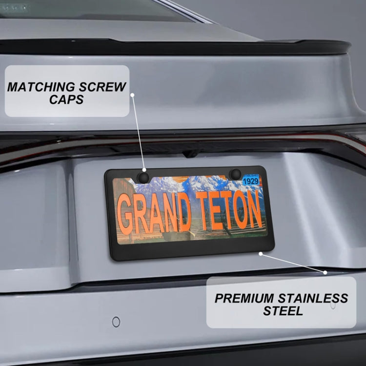 American Standard Aluminum Alloy License Plate Frame Including Accessories