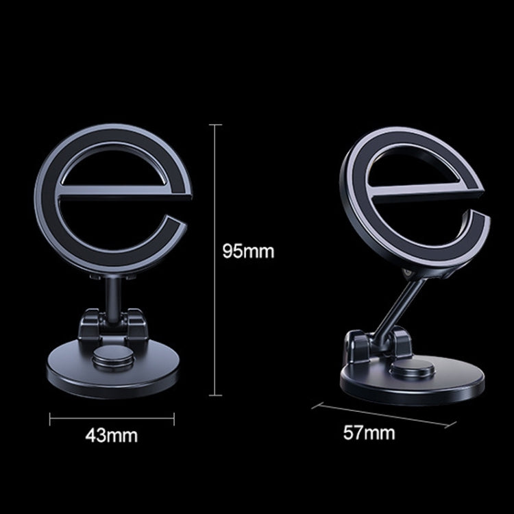 Letter E Magnetic Folding Car Phone Holder Rotatable Dashboard Stick-On Navigation Stand
