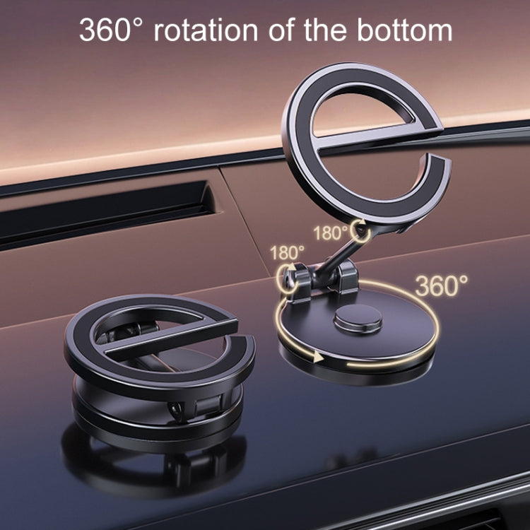 Letter E Magnetic Folding Car Phone Holder Rotatable Dashboard Stick-On Navigation Stand