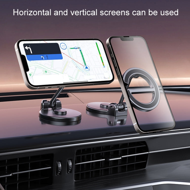 Letter E Magnetic Folding Car Phone Holder Rotatable Dashboard Stick-On Navigation Stand