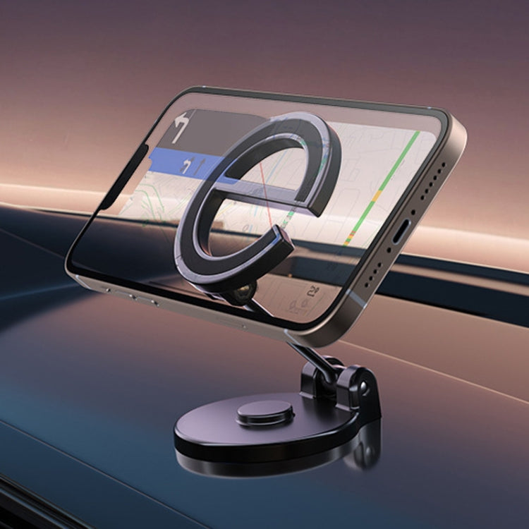 Letter E Magnetic Folding Car Phone Holder Rotatable Dashboard Stick-On Navigation Stand