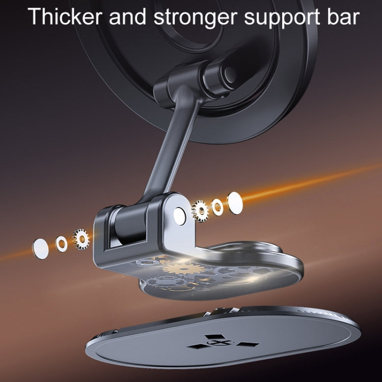 Magnetic Folding Car Phone Holder Rotatable Dashboard Stick-On Navigation Stand