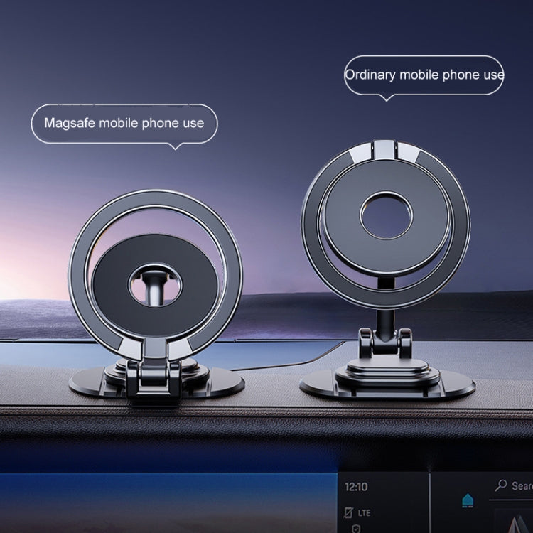 Magnetic Folding Car Phone Holder Rotatable Dashboard Stick-On Navigation Stand