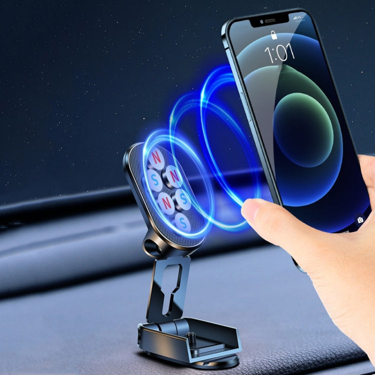 D11 Magnetic Folding Car Phone Holder Rotatable Dashboard Stick-On Navigation Stand