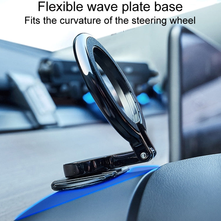 Magnetic Folding Car Phone Holder Rotatable Steering Wheel Stick-On Navigation Stand