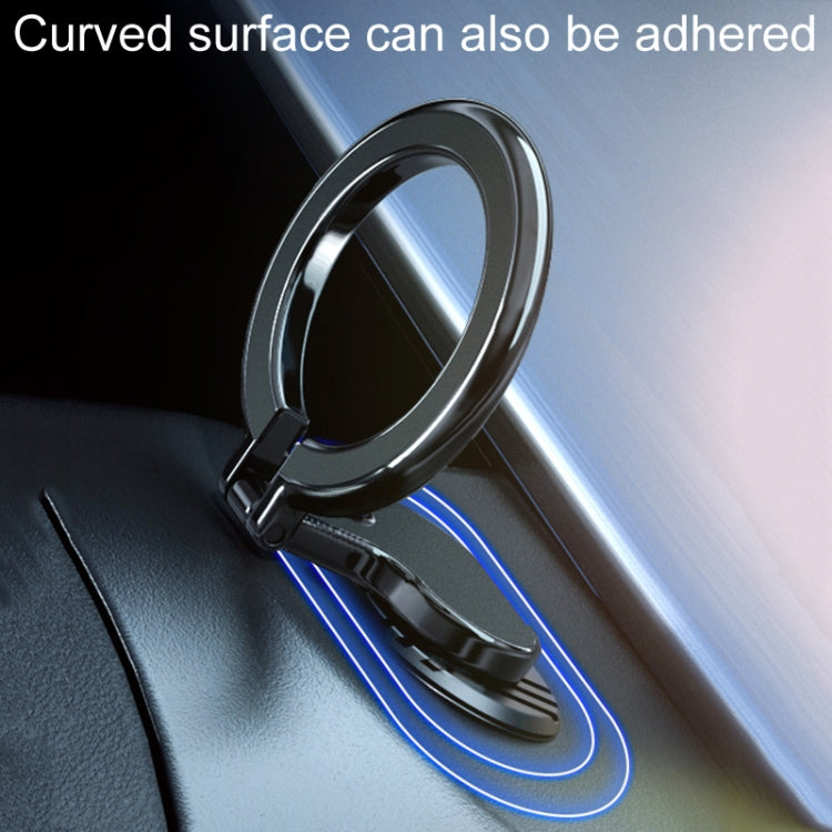 Magnetic Folding Car Phone Holder Rotatable Steering Wheel Stick-On Navigation Stand