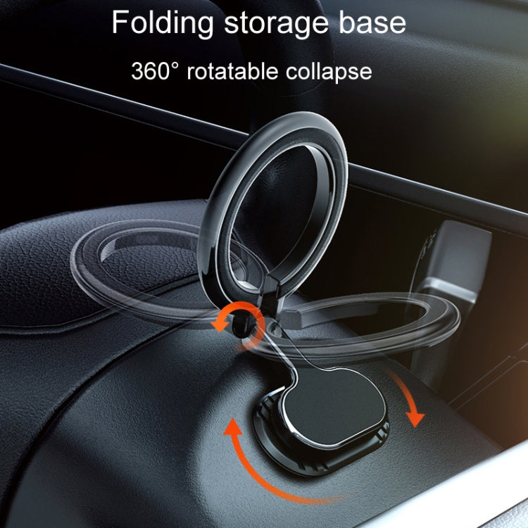 Magnetic Folding Car Phone Holder Rotatable Steering Wheel Stick-On Navigation Stand