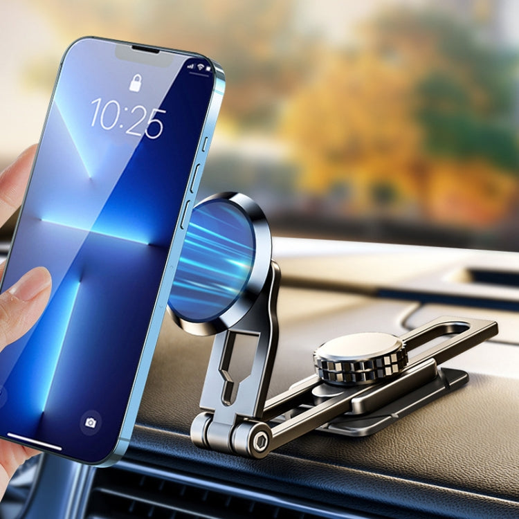 Foldable Suspension Car Phone Holder Magnetic Slide Type Metal Navigation Stand
