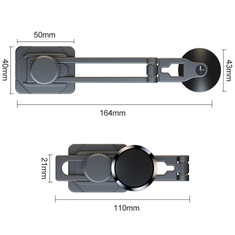 Foldable Suspension Car Phone Holder Magnetic Slide Type Metal Navigation Stand