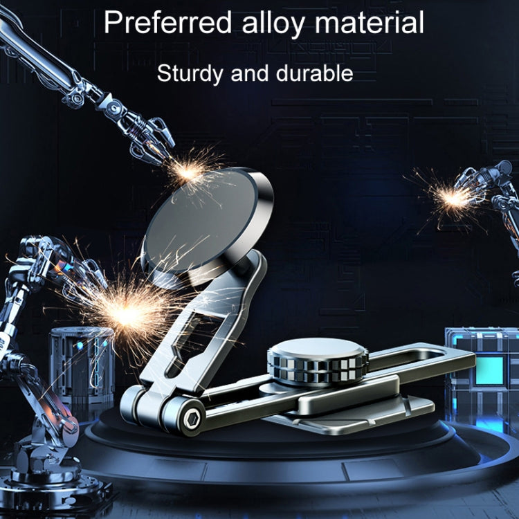 Foldable Suspension Car Phone Holder Magnetic Slide Type Metal Navigation Stand