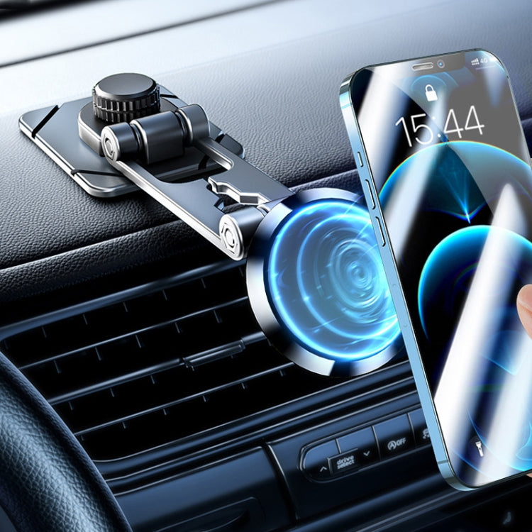 Foldable Suspension Car Phone Holder Magnetic Adhesive Type Metal Navigation Stand