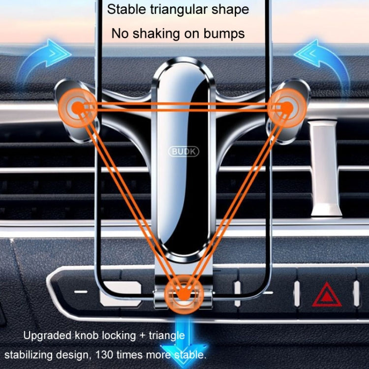 BUDK Triangle Gravity Sensor Car Phone Bracket Car Air Vent Navigation Holder