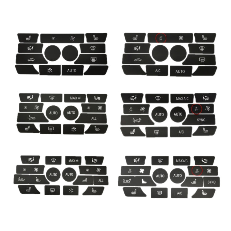 For BMW 5 Series/7 Series/X5/C6/F10/F01/F15 Air Conditioning Button Repair Sticker