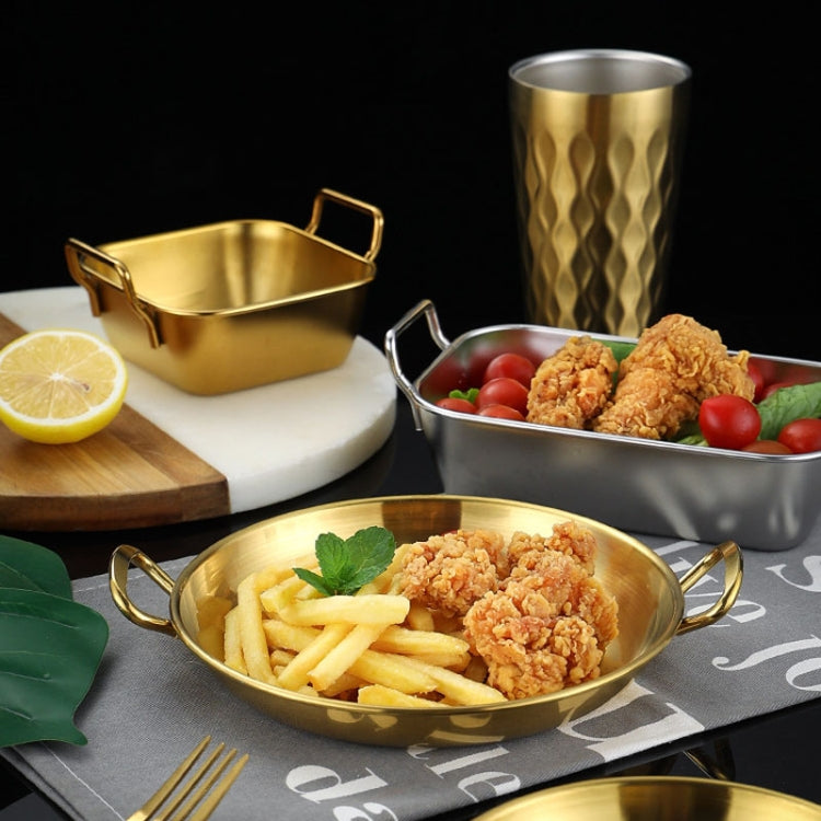 304 Stainless Steel With Double Ear Snack Tray Fried Chicken Chips Cold Dishes Candy Snacks Tray