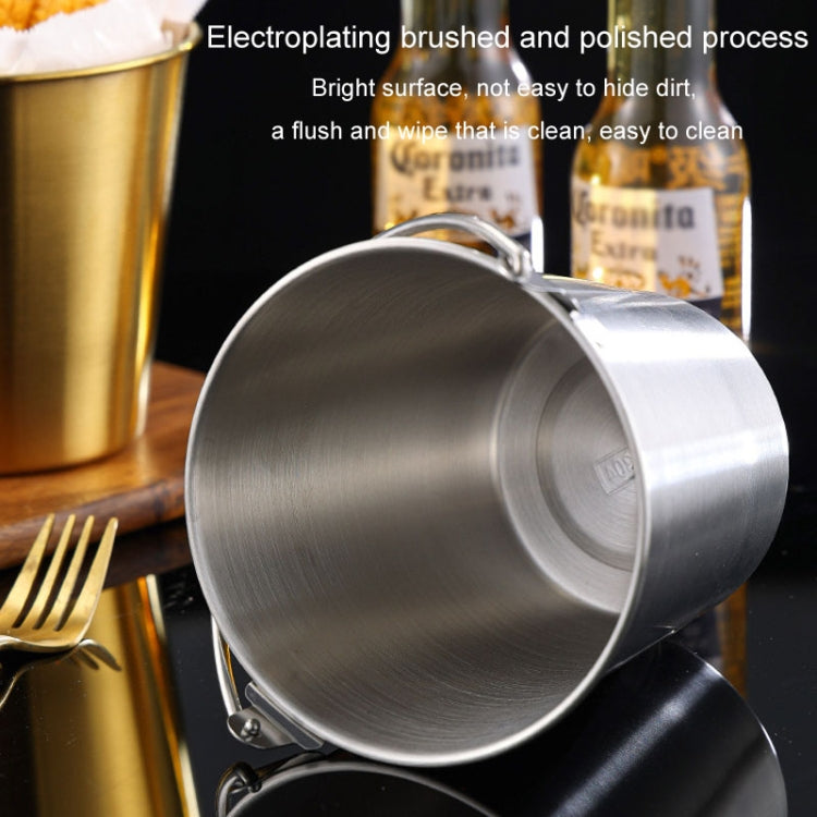 304 Stainless Steel Handheld Ice Bucket Bar Beer Chill Bucket Chips Milk Tea Snacks Barrel