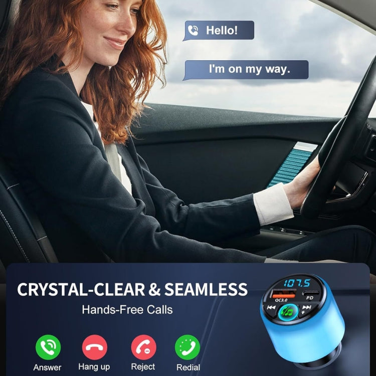 48W PD Fast Charging Car Bluetooth MP3 Player Ambient Light