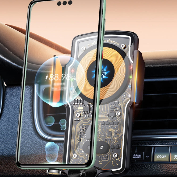 Car Magsafe Wireless Charger Transparent Induction 120W Fast Charging Universal Mobile Phone Bracket