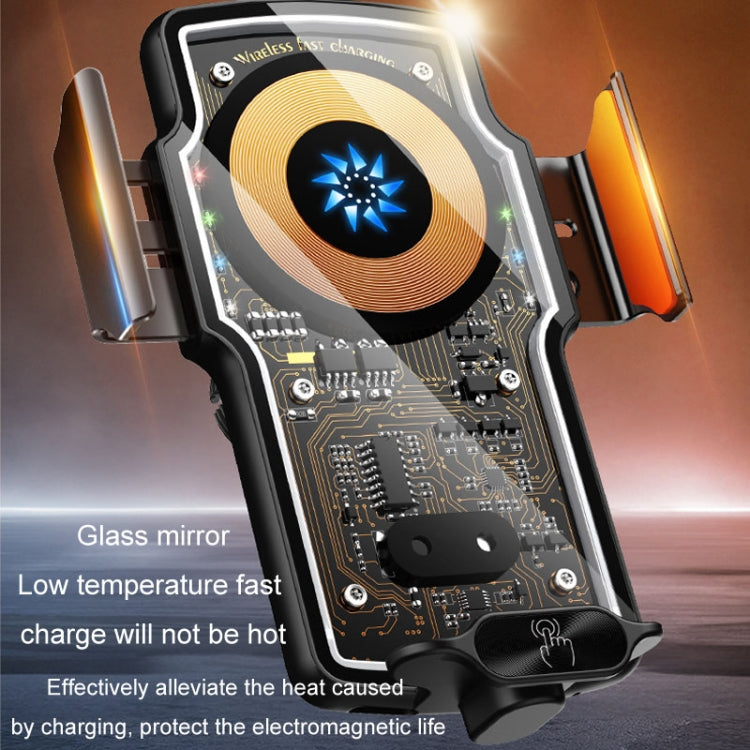 Car Magsafe Wireless Charger Transparent Induction 120W Fast Charging Universal Mobile Phone Bracket