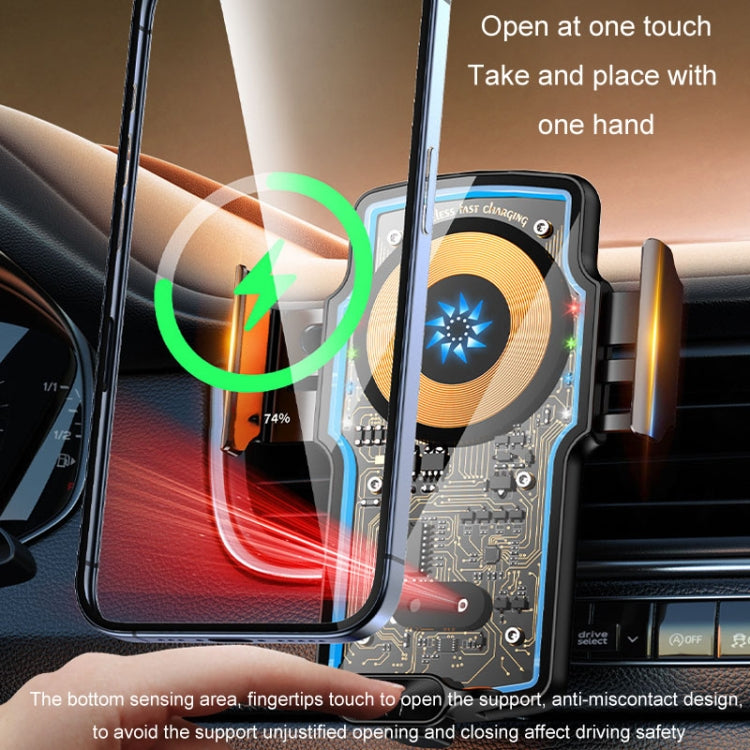 Car Magsafe Wireless Charger Transparent Induction 120W Fast Charging Universal Mobile Phone Bracket