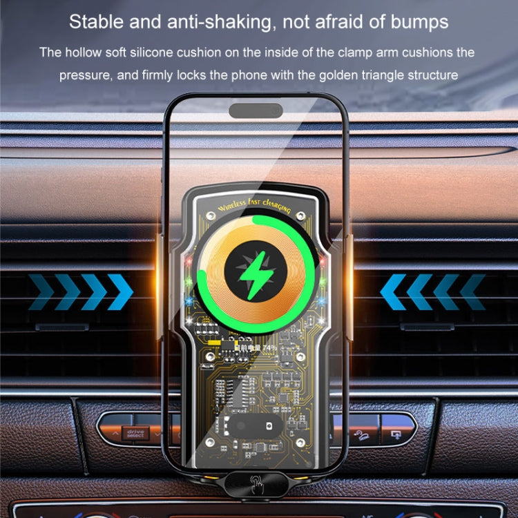 Car Magsafe Wireless Charger Transparent Induction 120W Fast Charging Universal Mobile Phone Bracket