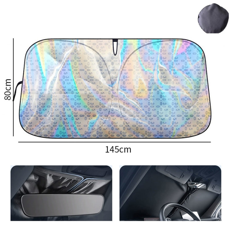 145x80cm Car Front Windshield Sun Protection Laser Sunshade Blinds
