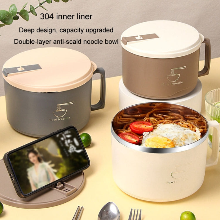 304 Stainless Steel Insulated Rice Bowl Dormitory Student Instant Noodle Bowl With Lid