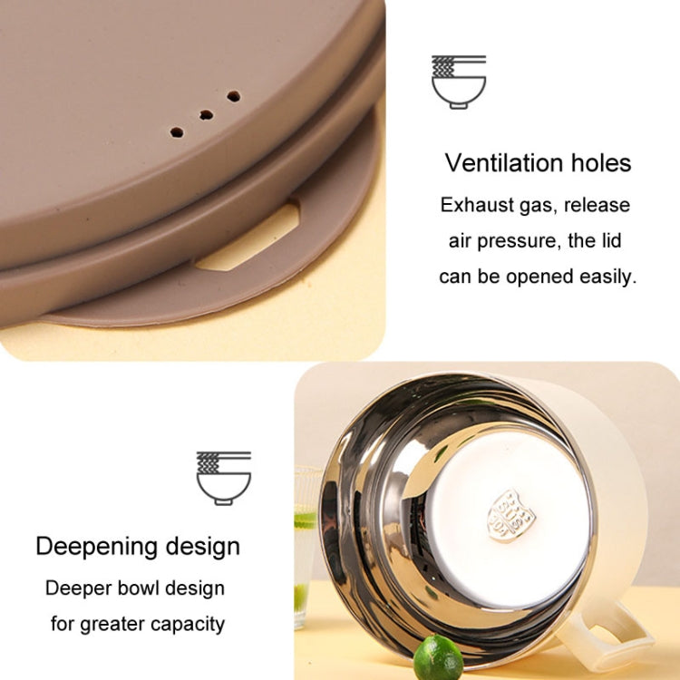 304 Stainless Steel Insulated Rice Bowl Dormitory Student Instant Noodle Bowl With Lid