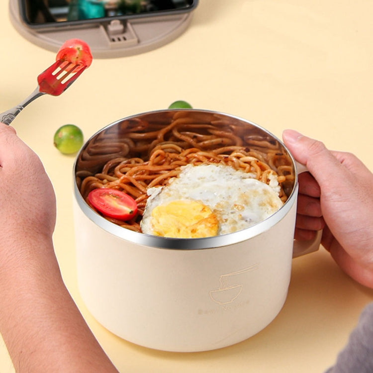 304 Stainless Steel Insulated Rice Bowl Dormitory Student Instant Noodle Bowl With Lid