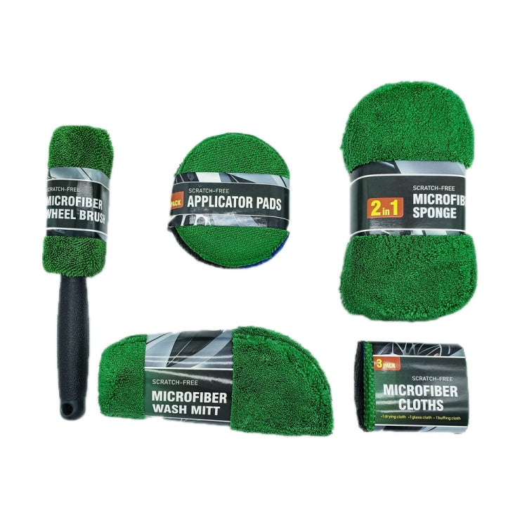 9pcs /Set Car Detailing Gloves Rags Waxing Cleaning Set