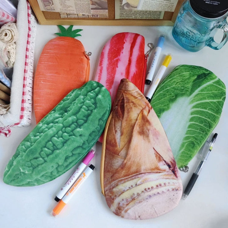 3D Simulation Ingredients Vegetable Plush Pencil Pouch Large Pen Case Student Stationery