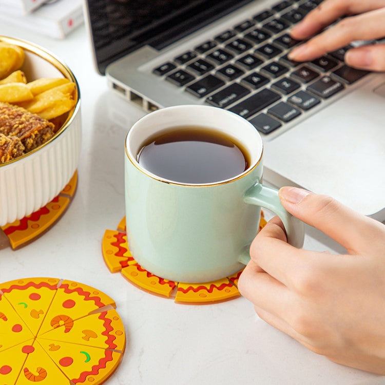 Silicone Insulated Table Placemat Pizza Shaped Bowl Mat PVC Coasters
