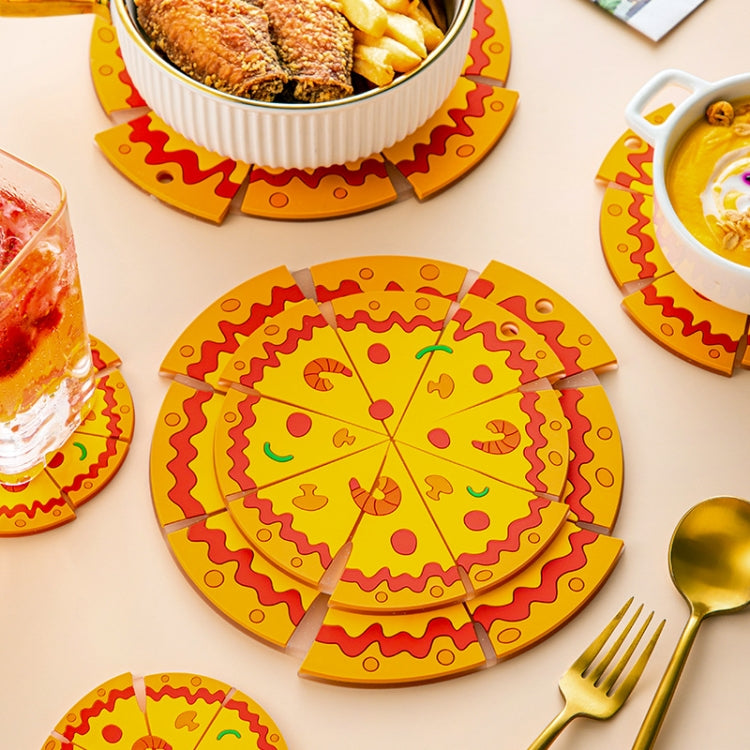 Silicone Insulated Table Placemat Pizza Shaped Bowl Mat PVC Coasters