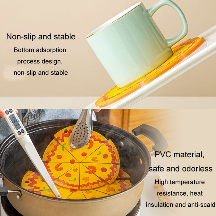 Silicone Insulated Table Placemat Pizza Shaped Bowl Mat PVC Coasters