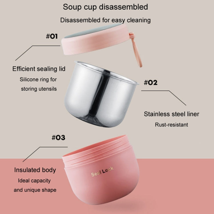 304 Stainless Steel Insulated Soup Bowl Oatmeal Breakfast Cup Portable Lunch Box