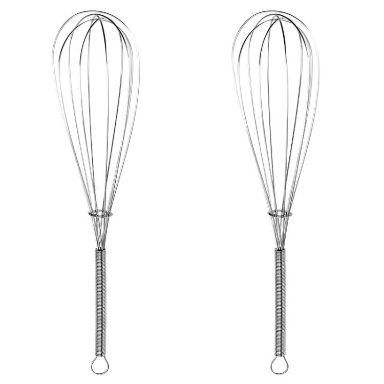 2pcs Household Manual Spring Beater Handheld Stainless Steel Mini Whisk