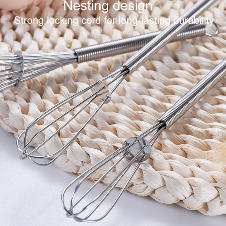 2pcs Household Manual Spring Beater Handheld Stainless Steel Mini Whisk