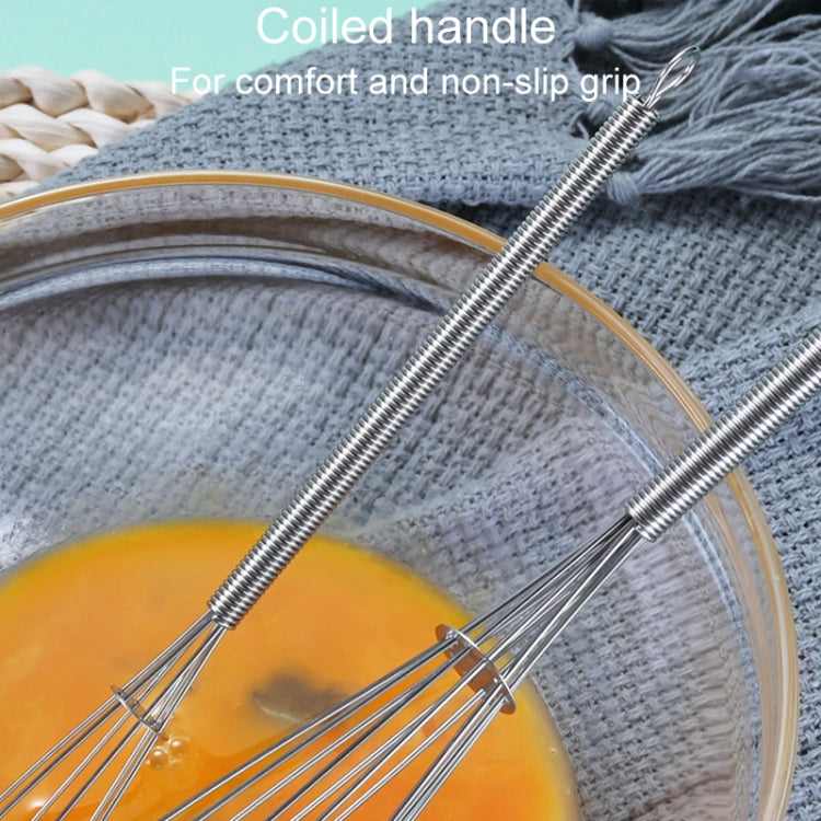 2pcs Household Manual Spring Beater Handheld Stainless Steel Mini Whisk
