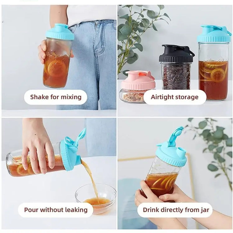 For Mason Jars Wide Mouth Flip Top Lid Airtight Leak Proof Reusable Canning Lids