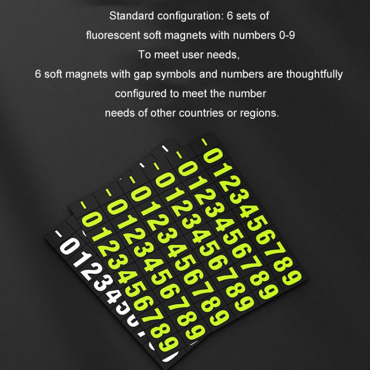 Hidden Luminous Temporary Parking Sign With Car Number
