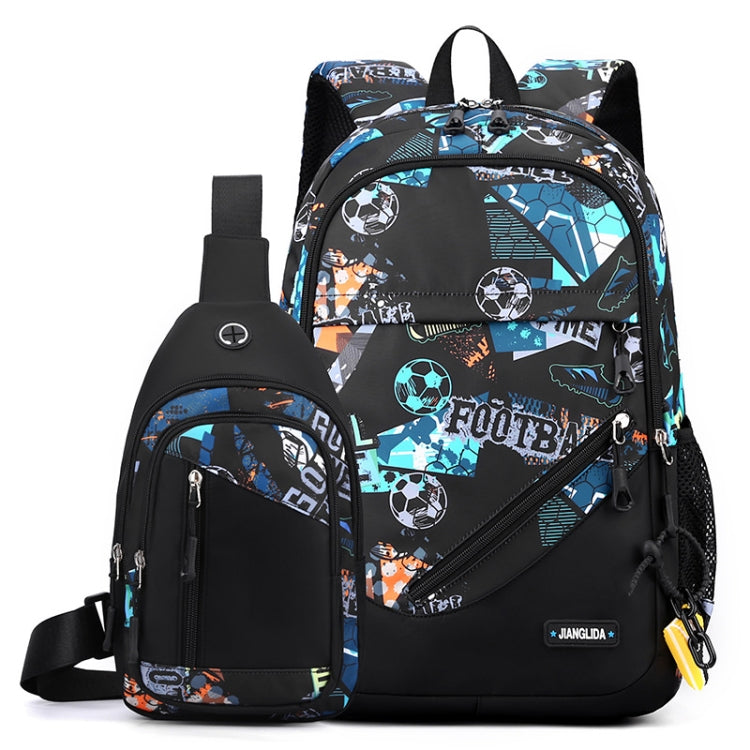 2 In 1 Men Backpack Lightweight Outdoor Daypack Boys Bookbag With Chest Bag