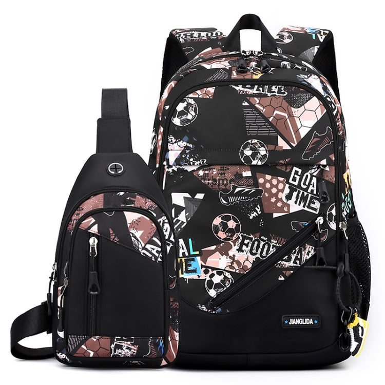 2 In 1 Men Backpack Lightweight Outdoor Daypack Boys Bookbag With Chest Bag