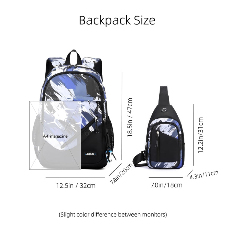 2 In 1 Men Backpack Lightweight Outdoor Daypack Boys Bookbag With Chest Bag