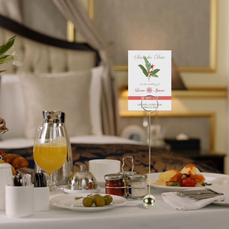 Hotel Stainless Steel Table Number Plate Restaurant Wedding Menu Holder Number Clip