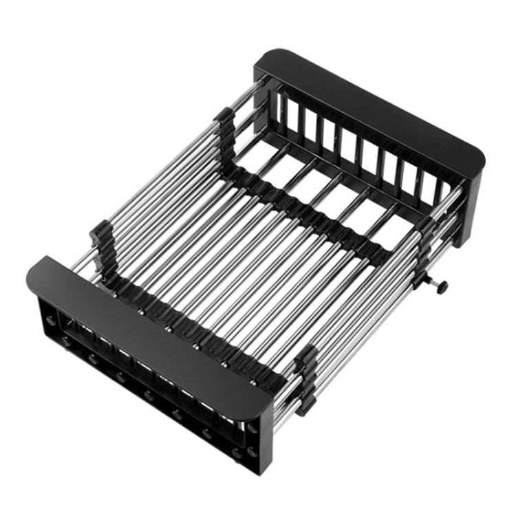 Kitchen Drainage Rack Stainless Steel Retractable Sink Shelf Flatware Storage Organizer
