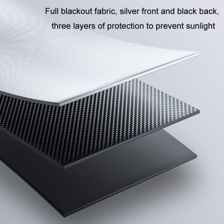 Car Summer No-punch Retractable Titanium Silver Sunshade Curtain