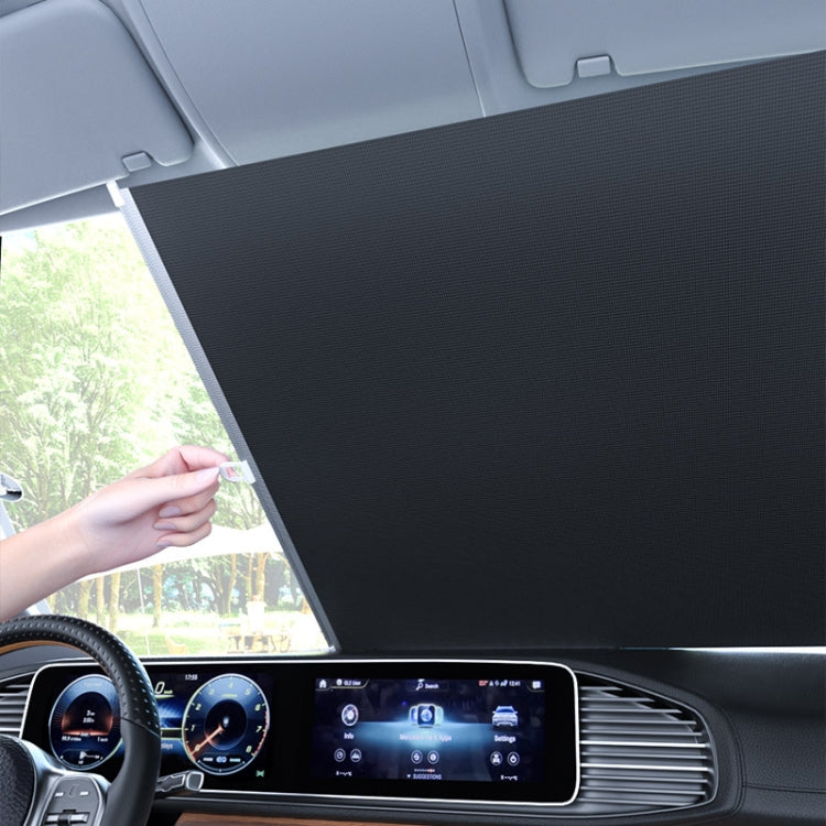 Car Summer No-punch Retractable Titanium Silver Sunshade Curtain