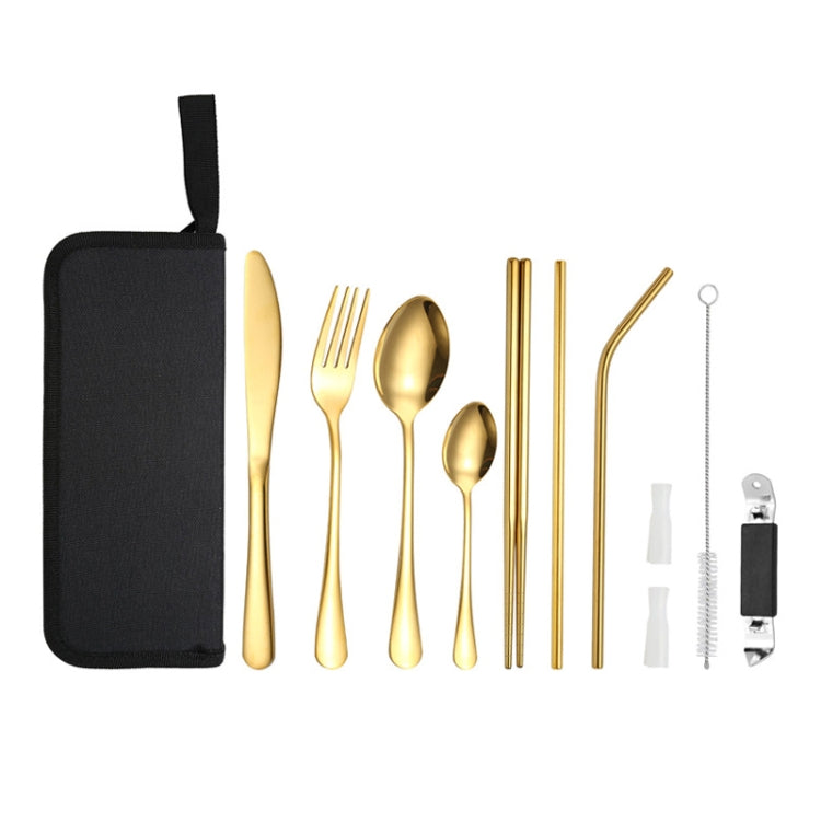 Portable Stainless Steel Cutlery Set Outdoor Picnic Knife And Fork Tool With Storage Bag