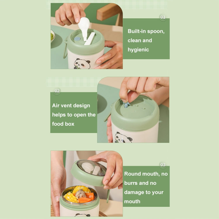 304 Stainless Steel Breakfast Cup Insulated Soup Cup with Lid and Spoon