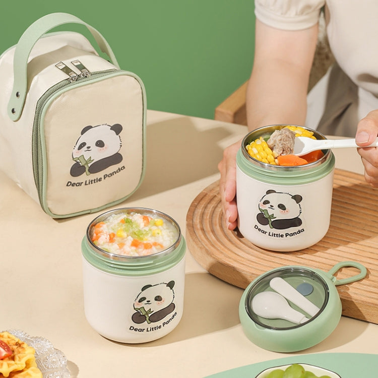 304 Stainless Steel Breakfast Cup Insulated Soup Cup with Lid and Spoon