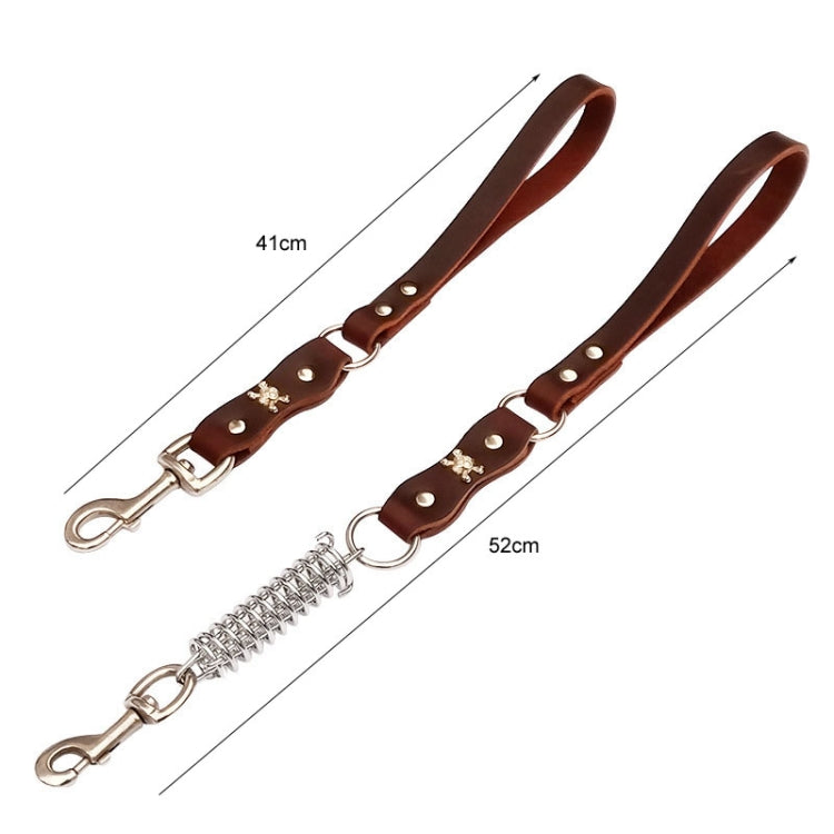 Leather Dog Leash Pet Tow Rope Chain